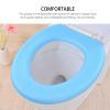 2Pcs Eva Toilet Seat Covers - Thicken, Waterproof, Washable, Self-Adhesive, Warm and Comfortable for Winter, Universal Fit, Blue view 4