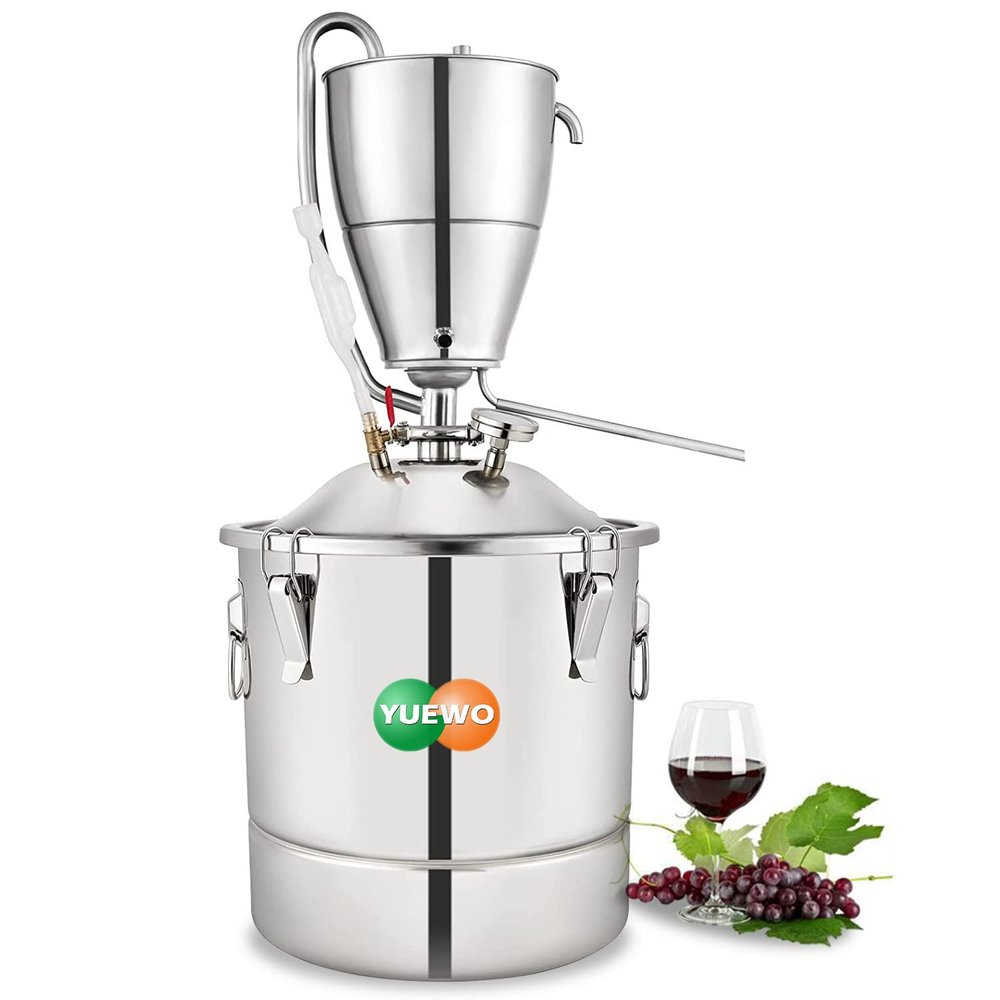 YUEWO Water Distiller 2.6-13.2G New Jinbei Condenser Still Wine Making Kit Home Brewing Kit for DIY Whisky Wine Brandy Gin Vodka (50L/13.2G)