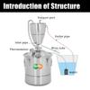YUEWO Water Distiller 2.6-13.2G New Jinbei Condenser Still Wine Making Kit Home Brewing Kit for DIY Whisky Wine Brandy Gin Vodka (50L/13.2G) view 2