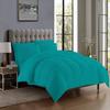 7 Piece Bed-in-A-Beg Set Includes-1 Box Stitched Comforter,1 Fitted 18" Deep Pocket,1 Flat,4 Pillowcases 100% Cotton 500 GSM Fill Classic Box Stitched Comforter Bed Set Cal-King/King-Turquoise view 1