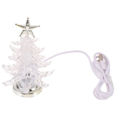 OSALADI Glowing Christmas Tree, RGB 7 Color Flashing Light, LED USB Table Mini Xmas Tree Light, Decorative Bedside Lamp Winter Decoration for Christmas
