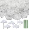 50 Pcs Rose Flower Head, Artificial Flowers Bulk for DIY Crafts, 3in Fake Rose Silk Flower Head wit Stem, Faux Flowers for Decoration, Wedding Home Party Decor Garland Decor (50, Pure White) view 1