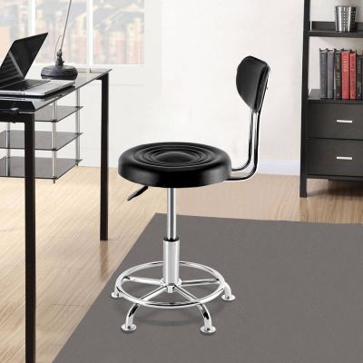 DNYSYSJ Adjustable Bar Stools with Backrest Black PU Leather Modern Swivel Hydraulic Bar Stool Office Chair Seat 16.5''-21'' Height Adjustable Counter Stools, 220 LB Load
