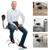 DNYSYSJ Adjustable Bar Stools with Backrest Black PU Leather Modern Swivel Hydraulic Bar Stool Office Chair Seat 16.5''-21'' Height Adjustable Counter Stools, 220 LB Load view 3