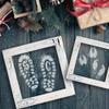 NAKLEO Christmas Artificial Snow Window Decoration Large Reusable Plastic Stencil - 59x95cm / 23" x 37" - Santa Footsteps Shoe Elf Reindeer - Fake Spray Big Xmas Holiday Template Painting view 3