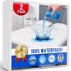 2 Pack Queen Mattress Protector,Mattress Cover Queen Size Bed,Waterproof Mattress Protector Queen Size Noiseless Mattress Cover Soft Breathable Terry for Pets Kids Adults 60" x 80" view 1