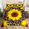 Castle Fairy Sunflowers Bedding Set Twin Size,Leopard Fur Print Duvet Cover for Kids Boys Bed Comforter Cover Set,Wildlife Animal Floral Bedding Quilt Cover Set Decorative 2 Pieces view 1
