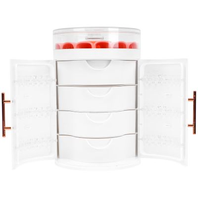Cabilock 1pc Cylindrical Jewelry Box for Elegant Storage Decorative Earring Organizer Five Design for Necklaces and Bracelets Decor