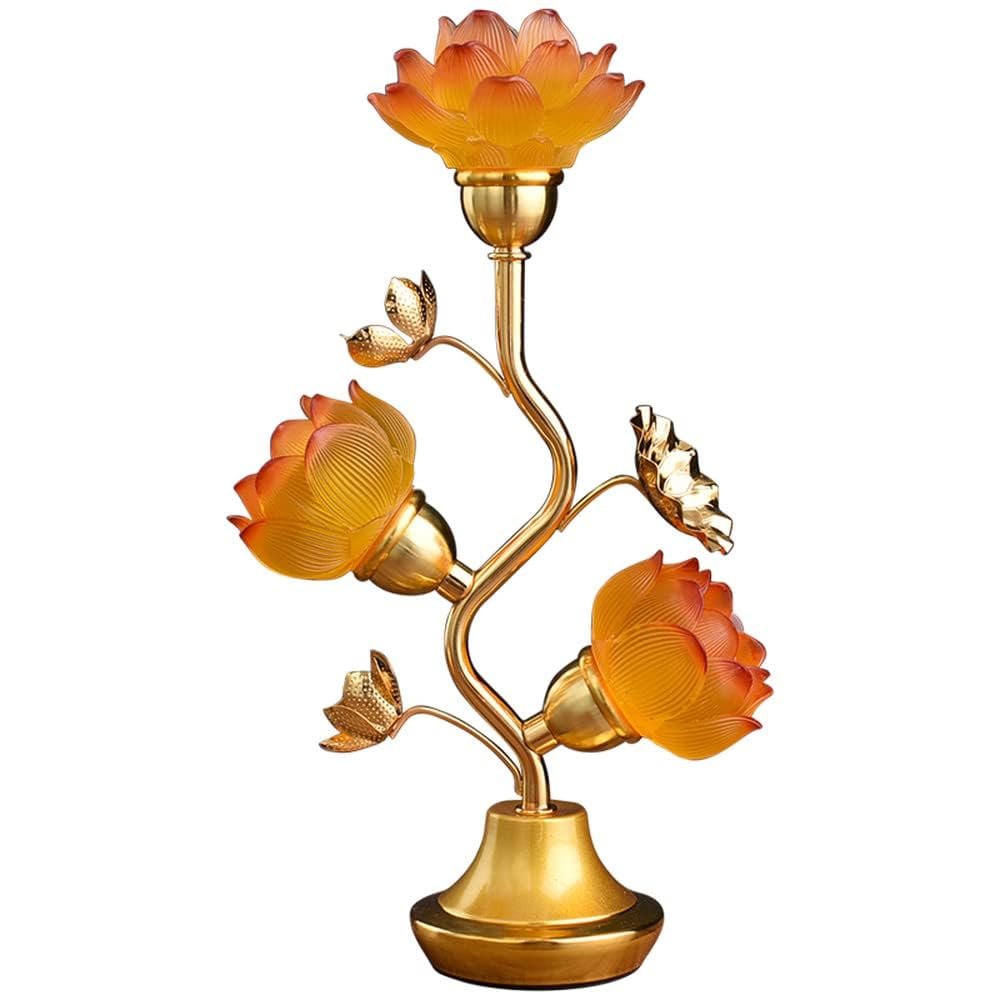 PAYNAN Crystal Lotus Buddha Lamp, 30.5cm, Gold