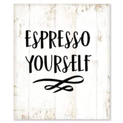 Aihesui Vintage 1012 in Wood Sign Espresso Yourself Kitchen Home Farmhouse Living Diningroom Wood Wall Decor Funny Shabby Chic Wooden Pallet