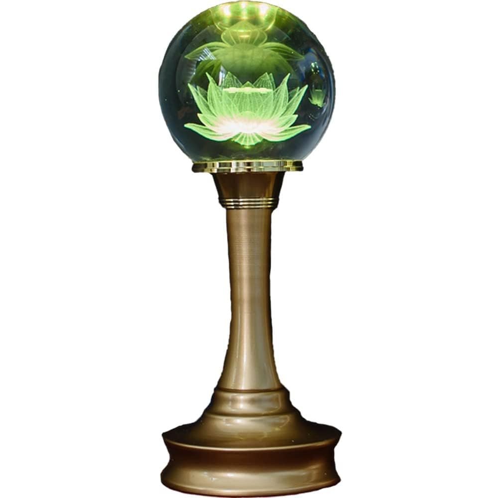 PAYNAN 1pairs 17cm Buddha Lamp Crystal LED Lotus Lamp Colorful God Wealth Lamp Buddhist Supplies