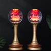 PAYNAN 1pairs 17cm Buddha Lamp Crystal LED Lotus Lamp Colorful God Wealth Lamp Buddhist Supplies view 3