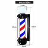 MIUXIU 35-inch Barber Pole Red White Blue Stripes with LED Light,Traditional Barber Pole Outside Barber Shop Rotating Light Sign Light Box Rainproof Hairdressing Salon Save Energy Wall Lamp view 4