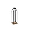 12.25" Black and Brown Handmade Lantern with Glass Tube Insert view 3