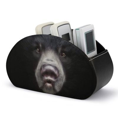 Black Bear TV Remote Control Holder Storage Organizer Box with 5 Compartments For Home Office Desktop