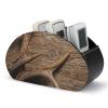 Deer Antlers On Wood Table Rustic TV Remote Control Holder Storage Organizer Box with 5 Compartments For Home Office Desktop view 1