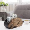 Deer Antlers On Wood Table Rustic TV Remote Control Holder Storage Organizer Box with 5 Compartments For Home Office Desktop view 4