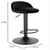 ZDXY Black Height-Adjustable Bar Stool, Counter Height Breakfast Stool, 61-82 cm Rotating Bar Stool, Easy to Assemble, Velvet Cloth Chrome-Plated High Stool, Kitchen, Dining Room view 2
