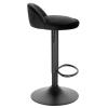 ZDXY Black Height-Adjustable Bar Stool, Counter Height Breakfast Stool, 61-82 cm Rotating Bar Stool, Easy to Assemble, Velvet Cloth Chrome-Plated High Stool, Kitchen, Dining Room view 4