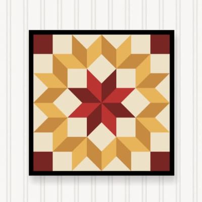 BARN Quilt Block Outdoor Square BQ103-04 | 6 Sizes | Outside Pattern | Wall Art | Yard Art | Barn Quilt Sign | Farm Quilt Design (11.5" x 11.5" 1 Sided)