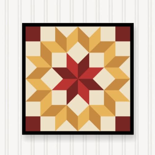 BARN Quilt Block Outdoor Square BQ103-04 | 6 Sizes | Outside Pattern | Wall Art | Yard Art | Barn Quilt Sign | Farm Quilt Design (11.5" x 11.5" 1 Sided)