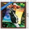 NBA Milwaukee Bucks - Giannis Antetokounmpo 21 Wall Poster, 22.4L" x 14.7W", Mahogany Framed Version view 3