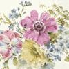 Boston International IHR 3-Ply Paper Napkins, 20-Count Lunch Size, Garden Flower Bunch Cream view 1