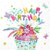 IHR Ideal Home Range Cocktail Napkins Disposable 3-Ply Paper Party Napkin Pack, 5" x 5", Birthday Cupcake, 20-Count view 1