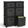 6-Cube Fabric Storage Organizer Shelf for Bedroom, Playroom and More - Sturdy DIY Cubbies Shelves in Black view 1