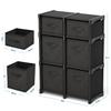 6-Cube Fabric Storage Organizer Shelf for Bedroom, Playroom and More - Sturdy DIY Cubbies Shelves in Black view 2