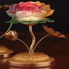 PAYNAN 1pairs 15cm Colorful LED Glass Lotus Lamp Buddha Lamp Home Guanyin Buddhism Accessories view 2