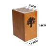 DRSFF Trash Can Push Type Solid Wood Garbage Bin 8 Litre Chinese Style Creative Wastebasket with Lid, for Household Living Room Bedroom Bathroom Hotel Kitchen Dustbin view 2