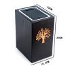 DRSFF Rubbish Bin with Lid Chinese Style Black Walnut Trash Can 8 Litre Push Type Solid Wood Garbage Container Recycling Garbage Kitchen Eco Waste Dustbin view 2