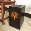 DRSFF Rubbish Bin with Lid Chinese Style Black Walnut Trash Can 8 Litre Push Type Solid Wood Garbage Container Recycling Garbage Kitchen Eco Waste Dustbin view 4