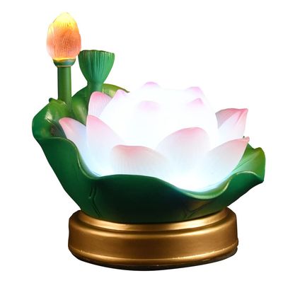 PAYNAN 1pc 15.5cm Buddhism Lotus Lamp LED Buddha Lamp Household Colored Lamp Bodhisattva Lamp