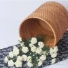 DRSFF Round Natural Rattan Trash Can Storage Bucket Waste Paper Basket Cylinder Desktop Wastebasket Nordic Living Room Bathroom Bedroom Household Light Luxury (Size : 26 * 30cm) view 1