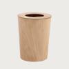 DRSFF Large Home Garbage Can | Round Rubbish Bin Dustbin Waste Recycling Container Trash Bucket for Bathroom Kitchen BedroomFraxinus Mandshurica Wastebasket view 1