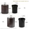 DRSFF Wooden Trash Can, Study Office Garbage Can with Lid Storage Bucket Retro Large Home Chinese Style Wastebasket for Bathroom Kitchen Bedroom 5L/8L (Size : 28cm*36cm) view 2