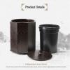 DRSFF Wooden Trash Can, Study Office Garbage Can with Lid Storage Bucket Retro Large Home Chinese Style Wastebasket for Bathroom Kitchen Bedroom 5L/8L (Size : 28cm*36cm) view 4