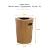DRSFF Garbage Can | Large Home Dustbin Round Rubbish Bin Wooden Trash Bucket Waste Recycling Container for Bathroom KitchenWalnut Colour Wastebasket with Card Ring view 2