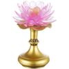 PAYNAN 1pairs 17.5cm Lotus Lamp Colorful LED Household Buddha Lamp Buddhism Guanyin Light view 1