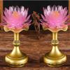 PAYNAN 1pairs 17.5cm Lotus Lamp Colorful LED Household Buddha Lamp Buddhism Guanyin Light view 2