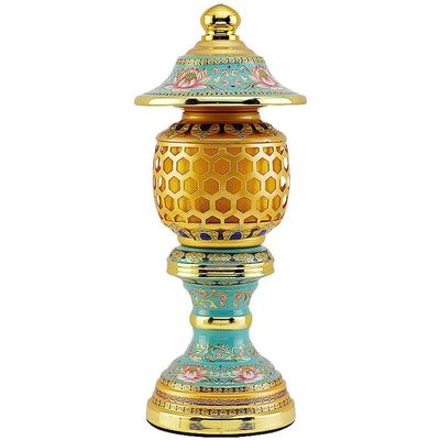 PAYNAN 1pairs 23cm LED Lotus Lamp Buddha Lamp God Wealth Lamp Lucky Household Buddhism Supplies