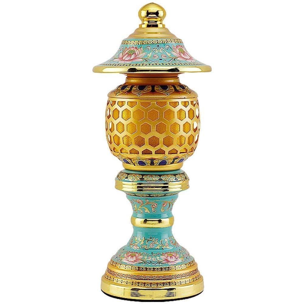 PAYNAN 1pairs 23cm LED Lotus Lamp Buddha Lamp God Wealth Lamp Lucky Household Buddhism Supplies