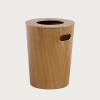 DRSFF Garbage Can | Large Home Walnut Colour Dustbin Round with Card Ring Rubbish Bin Wooden Trash Bucket Waste Recycling Container for Bathroom Kitchen Wastebasket view 1
