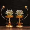 PAYNAN 1pairs 21cm Crystal LED Colorful Lotus Lamp Buddha Lamp Household Light Buddhism Supplies view 2