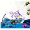 ACEVER Crystal Sculpture Etched Figurine, Cast Crystal Engraved and Sandblasted Motif Flowers, Home Desktop Decor (Purple Orchid) view 1