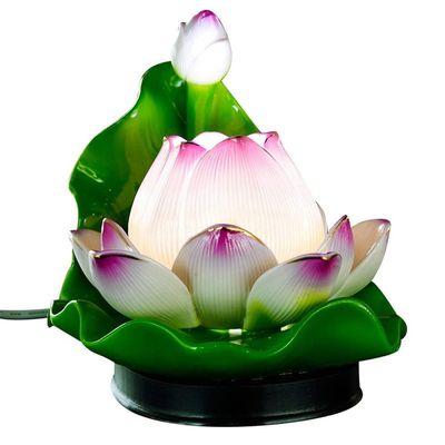 PAYNAN 1pc 14.5cm LED Lotus Lamp Buddha Colorful Lamp Household Worship Buddhist Supplies
