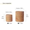 DRSFF Nordic Rattan Storage Bucket Trash Can Desktop Round Natural Wastebasket Living Room Bathroom Waste Paper Basket Simple Bedroom Household Light Luxury Garbage Bin (Size : 26 * 30cm) view 2