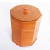 DRSFF Retro Rubbish Recycling Bin, Wooden Antique Color Trash Can with Lid Home Bathroom Office Study Storage Bucket Kitchen Hotel Large Wastebasket  5L/8L (Size : 24cm*28cm) view 1